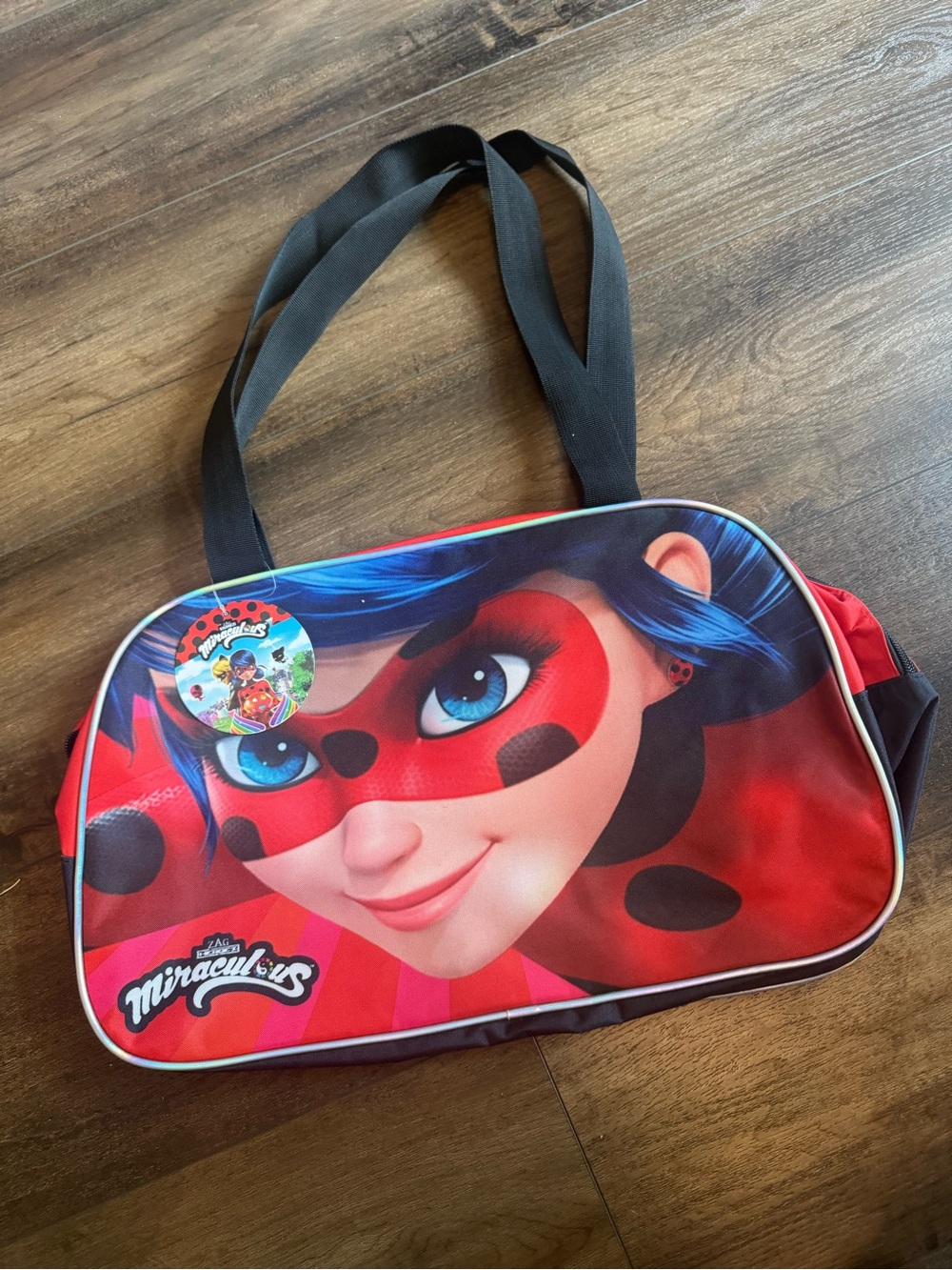 NWT Miraculous Ladybug Girls Duffle Bag toy storage or overnight bag